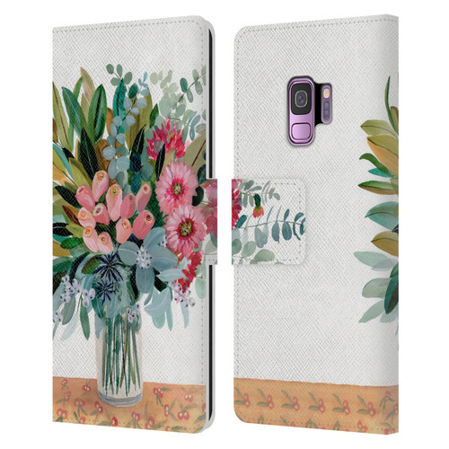 Suzanne Allard Floral Graphics Magnolia Surrender Leather Book Wallet Case Cover For Samsung Galaxy S9