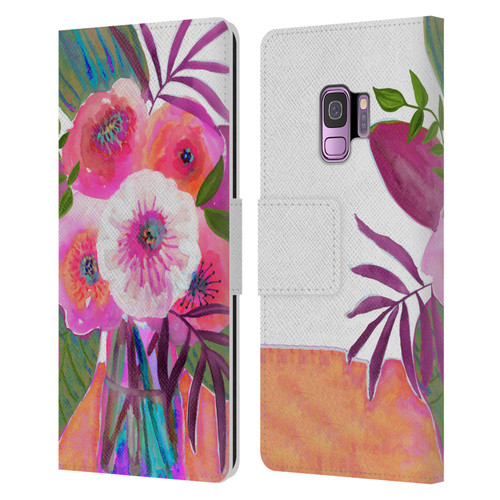 Suzanne Allard Floral Graphics Sunrise Bouquet Purples Leather Book Wallet Case Cover For Samsung Galaxy S9