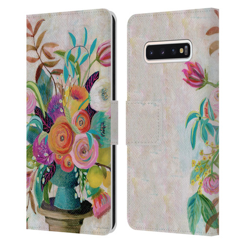 Suzanne Allard Floral Graphics Charleston Glory Leather Book Wallet Case Cover For Samsung Galaxy S10