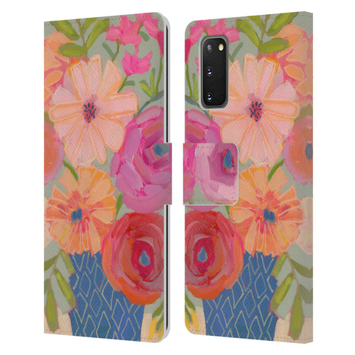 Suzanne Allard Floral Graphics Blue Diamond Leather Book Wallet Case Cover For Samsung Galaxy S20 / S20 5G