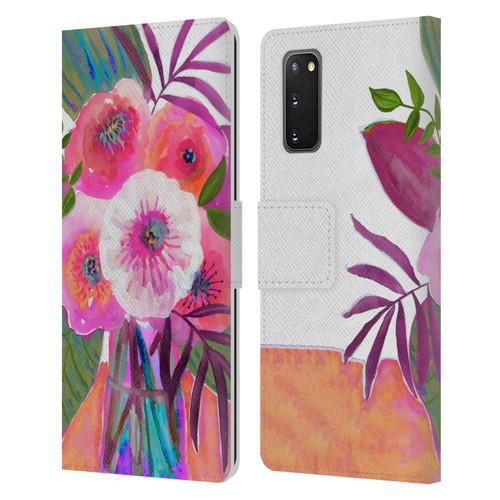 Suzanne Allard Floral Graphics Sunrise Bouquet Purples Leather Book Wallet Case Cover For Samsung Galaxy S20 / S20 5G