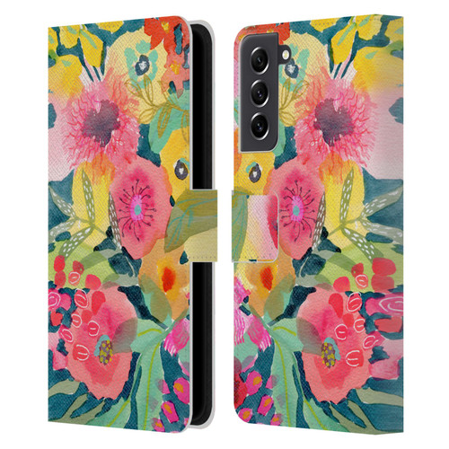 Suzanne Allard Floral Graphics Delightful Leather Book Wallet Case Cover For Samsung Galaxy S21 FE 5G