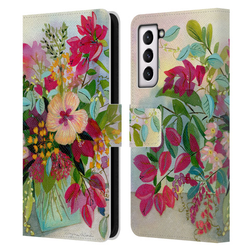 Suzanne Allard Floral Graphics Flamands Leather Book Wallet Case Cover For Samsung Galaxy S21 5G