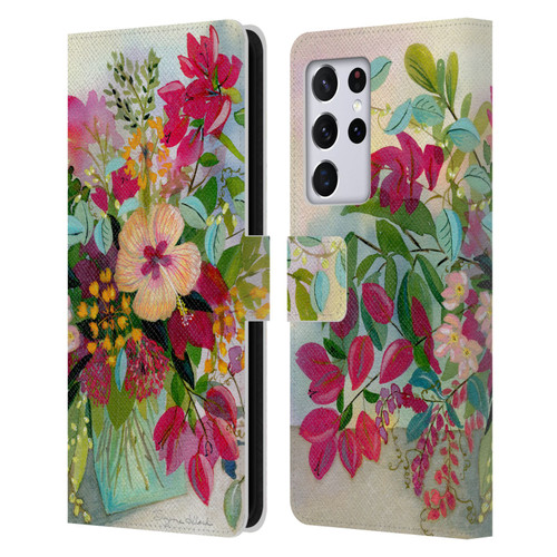 Suzanne Allard Floral Graphics Flamands Leather Book Wallet Case Cover For Samsung Galaxy S21 Ultra 5G