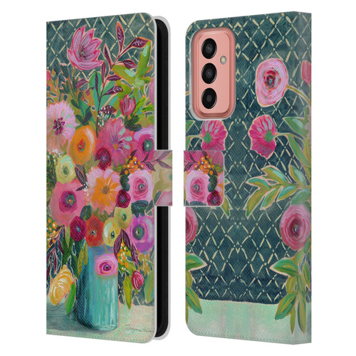 Suzanne Allard Floral Graphics Hope Springs Leather Book Wallet Case Cover For Samsung Galaxy M13 (2022)