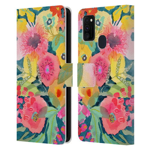 Suzanne Allard Floral Graphics Delightful Leather Book Wallet Case Cover For Samsung Galaxy M30s (2019)/M21 (2020)