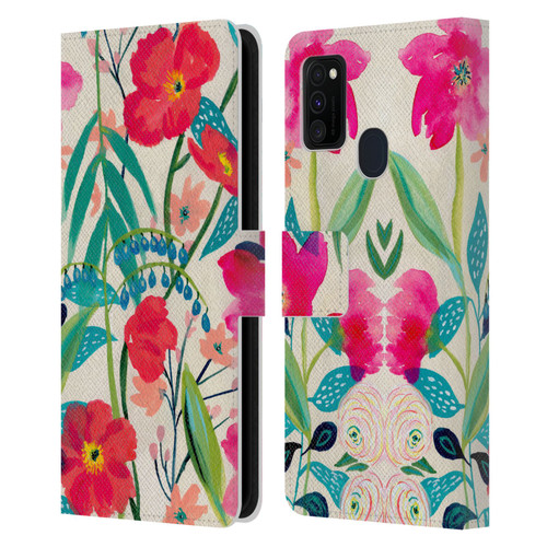 Suzanne Allard Floral Graphics Garden Party Leather Book Wallet Case Cover For Samsung Galaxy M30s (2019)/M21 (2020)