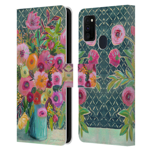 Suzanne Allard Floral Graphics Hope Springs Leather Book Wallet Case Cover For Samsung Galaxy M30s (2019)/M21 (2020)