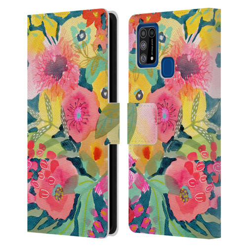 Suzanne Allard Floral Graphics Delightful Leather Book Wallet Case Cover For Samsung Galaxy M31 (2020)