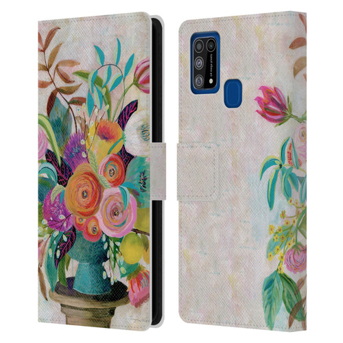 Suzanne Allard Floral Graphics Charleston Glory Leather Book Wallet Case Cover For Samsung Galaxy M31 (2020)