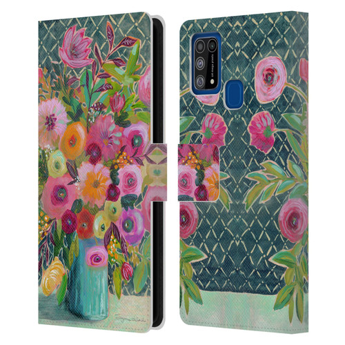 Suzanne Allard Floral Graphics Hope Springs Leather Book Wallet Case Cover For Samsung Galaxy M31 (2020)