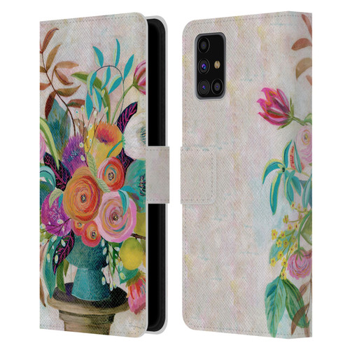 Suzanne Allard Floral Graphics Charleston Glory Leather Book Wallet Case Cover For Samsung Galaxy M31s (2020)