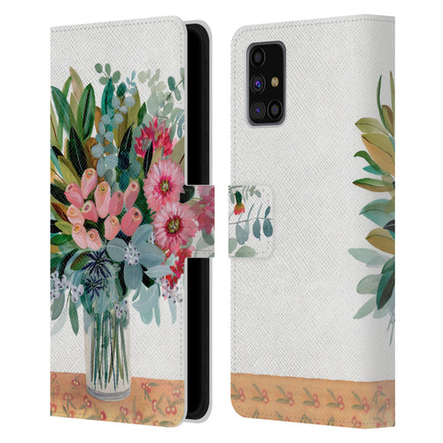 Suzanne Allard Floral Graphics Magnolia Surrender Leather Book Wallet Case Cover For Samsung Galaxy M31s (2020)