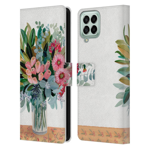 Suzanne Allard Floral Graphics Magnolia Surrender Leather Book Wallet Case Cover For Samsung Galaxy M53 (2022)