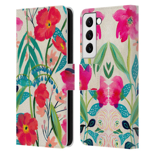Suzanne Allard Floral Graphics Garden Party Leather Book Wallet Case Cover For Samsung Galaxy S22 5G