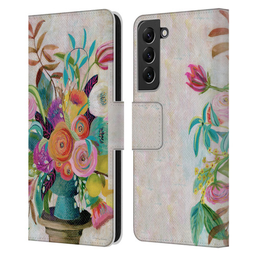 Suzanne Allard Floral Graphics Charleston Glory Leather Book Wallet Case Cover For Samsung Galaxy S22+ 5G