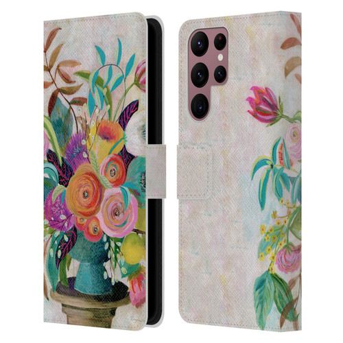 Suzanne Allard Floral Graphics Charleston Glory Leather Book Wallet Case Cover For Samsung Galaxy S22 Ultra 5G