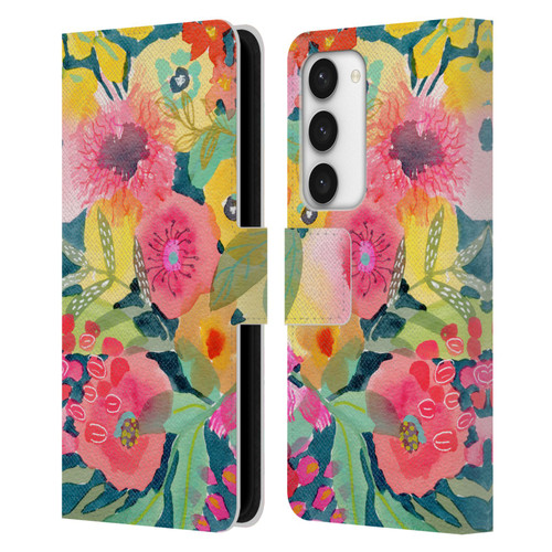 Suzanne Allard Floral Graphics Delightful Leather Book Wallet Case Cover For Samsung Galaxy S23 5G