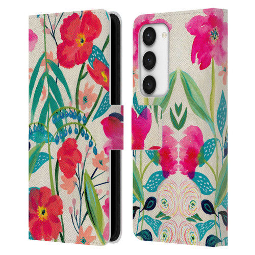 Suzanne Allard Floral Graphics Garden Party Leather Book Wallet Case Cover For Samsung Galaxy S23 5G