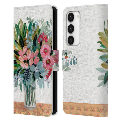 Suzanne Allard Floral Graphics Magnolia Surrender Leather Book Wallet Case Cover For Samsung Galaxy S23 5G