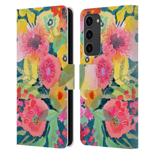 Suzanne Allard Floral Graphics Delightful Leather Book Wallet Case Cover For Samsung Galaxy S23+ 5G