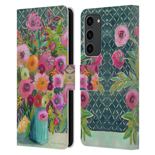 Suzanne Allard Floral Graphics Hope Springs Leather Book Wallet Case Cover For Samsung Galaxy S23+ 5G