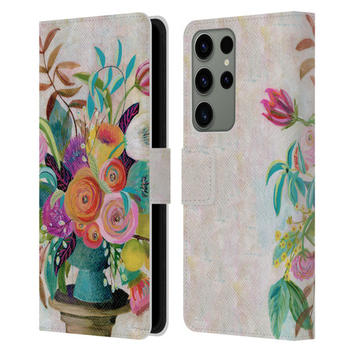 Suzanne Allard Floral Graphics Charleston Glory Leather Book Wallet Case Cover For Samsung Galaxy S23 Ultra 5G