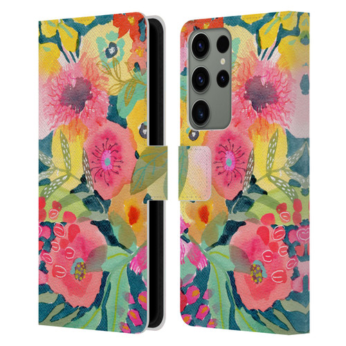 Suzanne Allard Floral Graphics Delightful Leather Book Wallet Case Cover For Samsung Galaxy S23 Ultra 5G