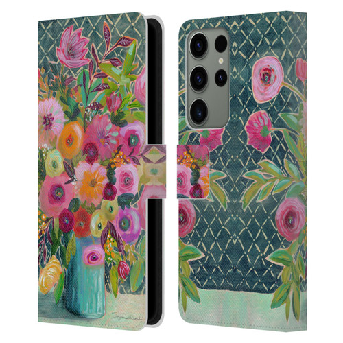 Suzanne Allard Floral Graphics Hope Springs Leather Book Wallet Case Cover For Samsung Galaxy S23 Ultra 5G