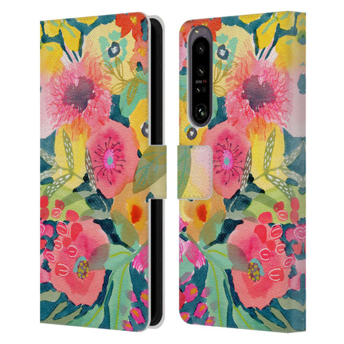 Suzanne Allard Floral Graphics Delightful Leather Book Wallet Case Cover For Sony Xperia 1 IV