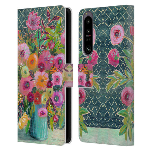 Suzanne Allard Floral Graphics Hope Springs Leather Book Wallet Case Cover For Sony Xperia 1 IV