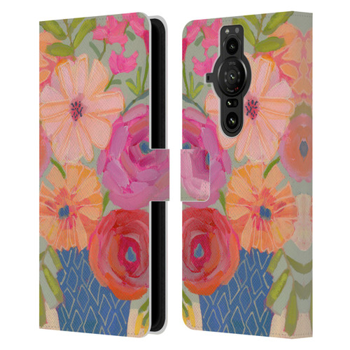 Suzanne Allard Floral Graphics Blue Diamond Leather Book Wallet Case Cover For Sony Xperia Pro-I