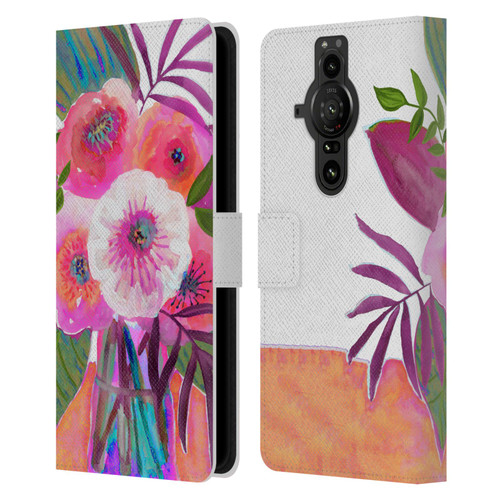 Suzanne Allard Floral Graphics Sunrise Bouquet Purples Leather Book Wallet Case Cover For Sony Xperia Pro-I