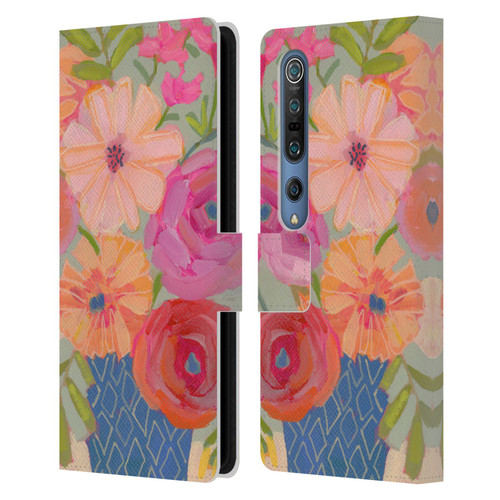 Suzanne Allard Floral Graphics Blue Diamond Leather Book Wallet Case Cover For Xiaomi Mi 10 5G / Mi 10 Pro 5G