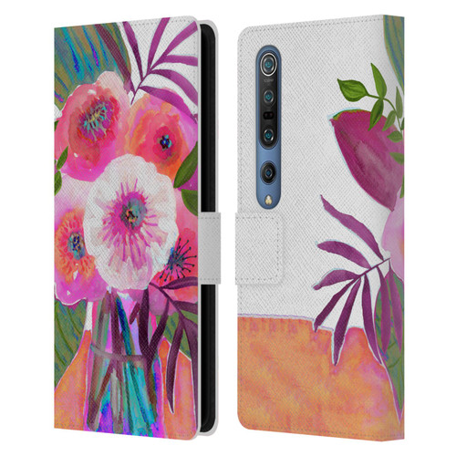 Suzanne Allard Floral Graphics Sunrise Bouquet Purples Leather Book Wallet Case Cover For Xiaomi Mi 10 5G / Mi 10 Pro 5G