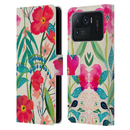 Suzanne Allard Floral Graphics Garden Party Leather Book Wallet Case Cover For Xiaomi Mi 11 Ultra