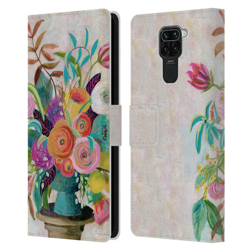 Suzanne Allard Floral Graphics Charleston Glory Leather Book Wallet Case Cover For Xiaomi Redmi Note 9 / Redmi 10X 4G