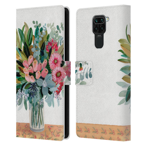 Suzanne Allard Floral Graphics Magnolia Surrender Leather Book Wallet Case Cover For Xiaomi Redmi Note 9 / Redmi 10X 4G