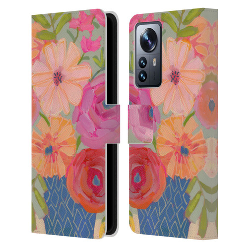 Suzanne Allard Floral Graphics Blue Diamond Leather Book Wallet Case Cover For Xiaomi 12 Pro