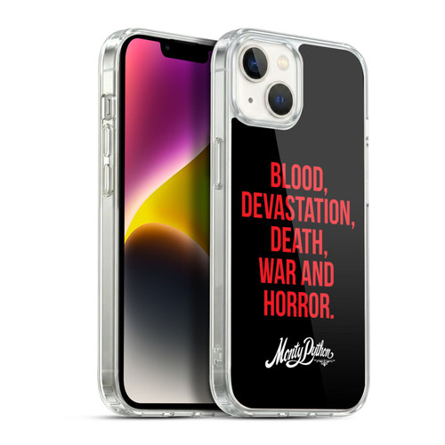 Monty Python Key Art Blood Devastation Death War And Horror Soft Gel Case for Apple iPhone 14 Plus & MagSafe