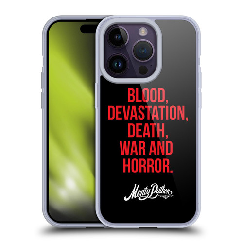 Monty Python Key Art Blood Devastation Death War And Horror Soft Gel Case for Apple iPhone 14 Pro