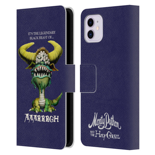 Monty Python Key Art Black Beast Of Aaarrrgh Leather Book Wallet Case Cover For Apple iPhone 11