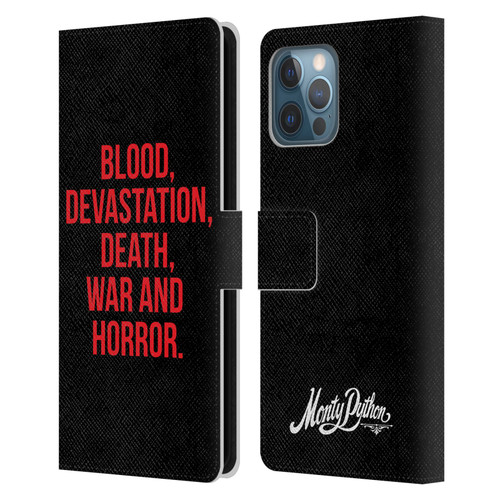 Monty Python Key Art Blood Devastation Death War And Horror Leather Book Wallet Case Cover For Apple iPhone 12 Pro Max