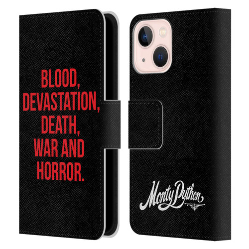 Monty Python Key Art Blood Devastation Death War And Horror Leather Book Wallet Case Cover For Apple iPhone 13 Mini