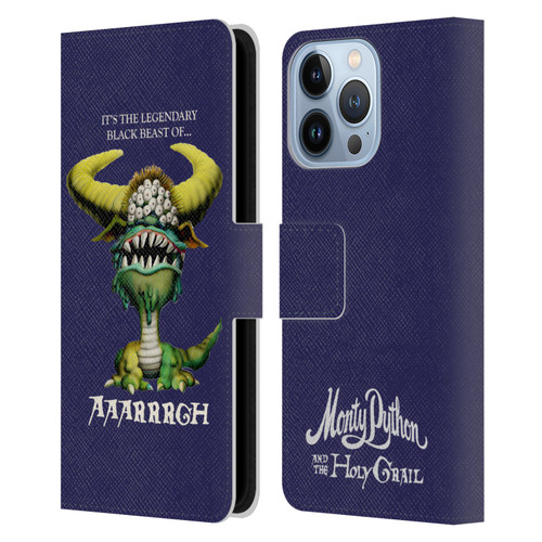 Monty Python Key Art Black Beast Of Aaarrrgh Leather Book Wallet Case Cover For Apple iPhone 13 Pro