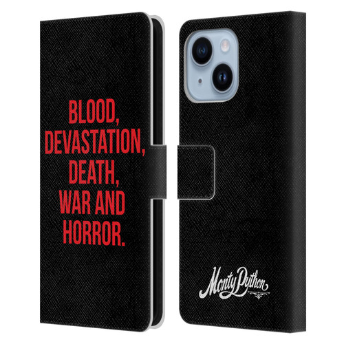 Monty Python Key Art Blood Devastation Death War And Horror Leather Book Wallet Case Cover For Apple iPhone 14 Plus