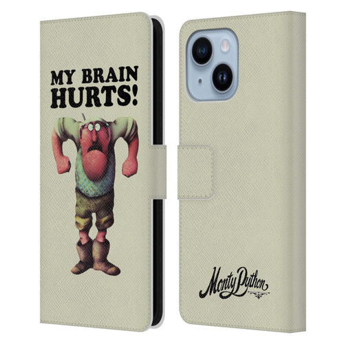 Monty Python Key Art My Brain Hurts Leather Book Wallet Case Cover For Apple iPhone 14 Plus