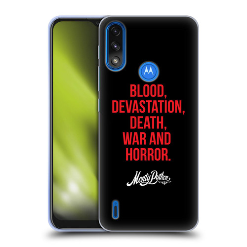 Monty Python Key Art Blood Devastation Death War And Horror Soft Gel Case for Motorola Moto E7 Power / Moto E7i Power
