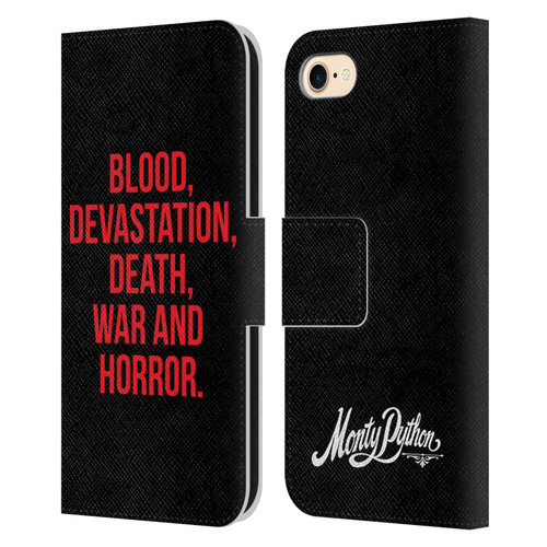 Monty Python Key Art Blood Devastation Death War And Horror Leather Book Wallet Case Cover For Apple iPhone 7 / 8 / SE 2020 & 2022