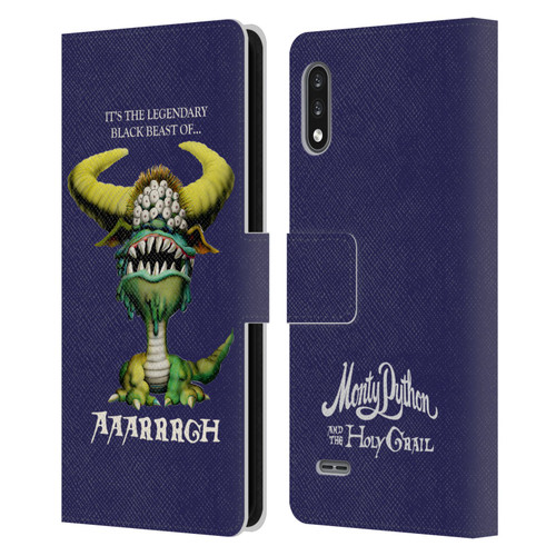 Monty Python Key Art Black Beast Of Aaarrrgh Leather Book Wallet Case Cover For LG K22